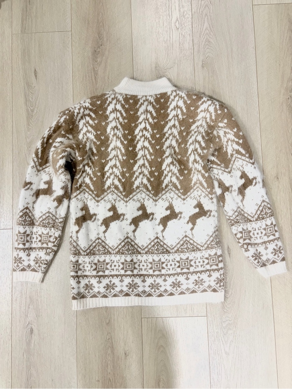 Vintage Rafaella Reindeer Fair Isle Sweater Fluffy Angora Lambswool M